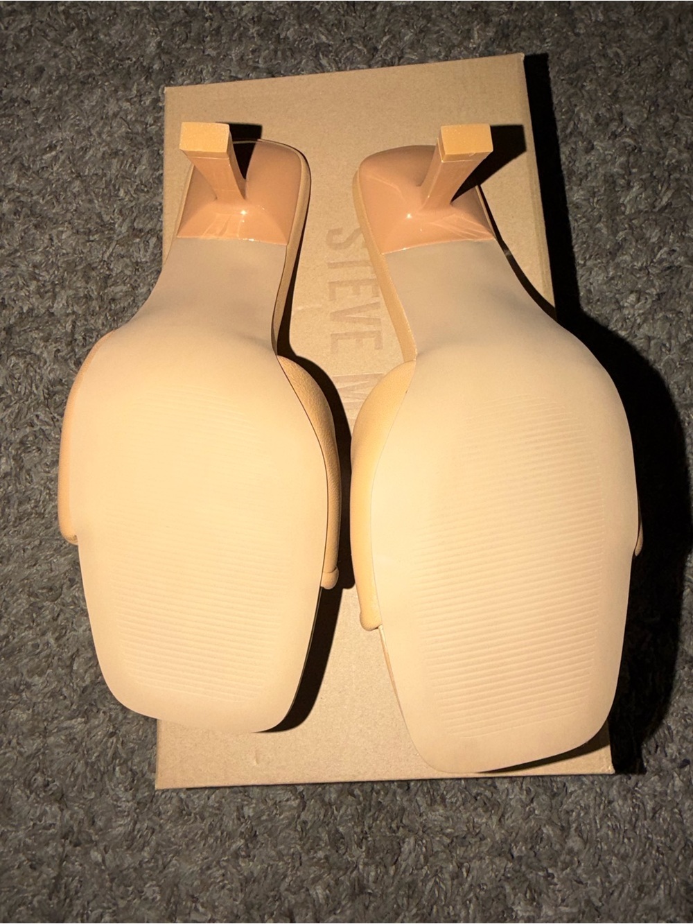 Tan Steve Madden “Thai” Padded Square Toe Leather Kitten Heels - Picture 3 of 6